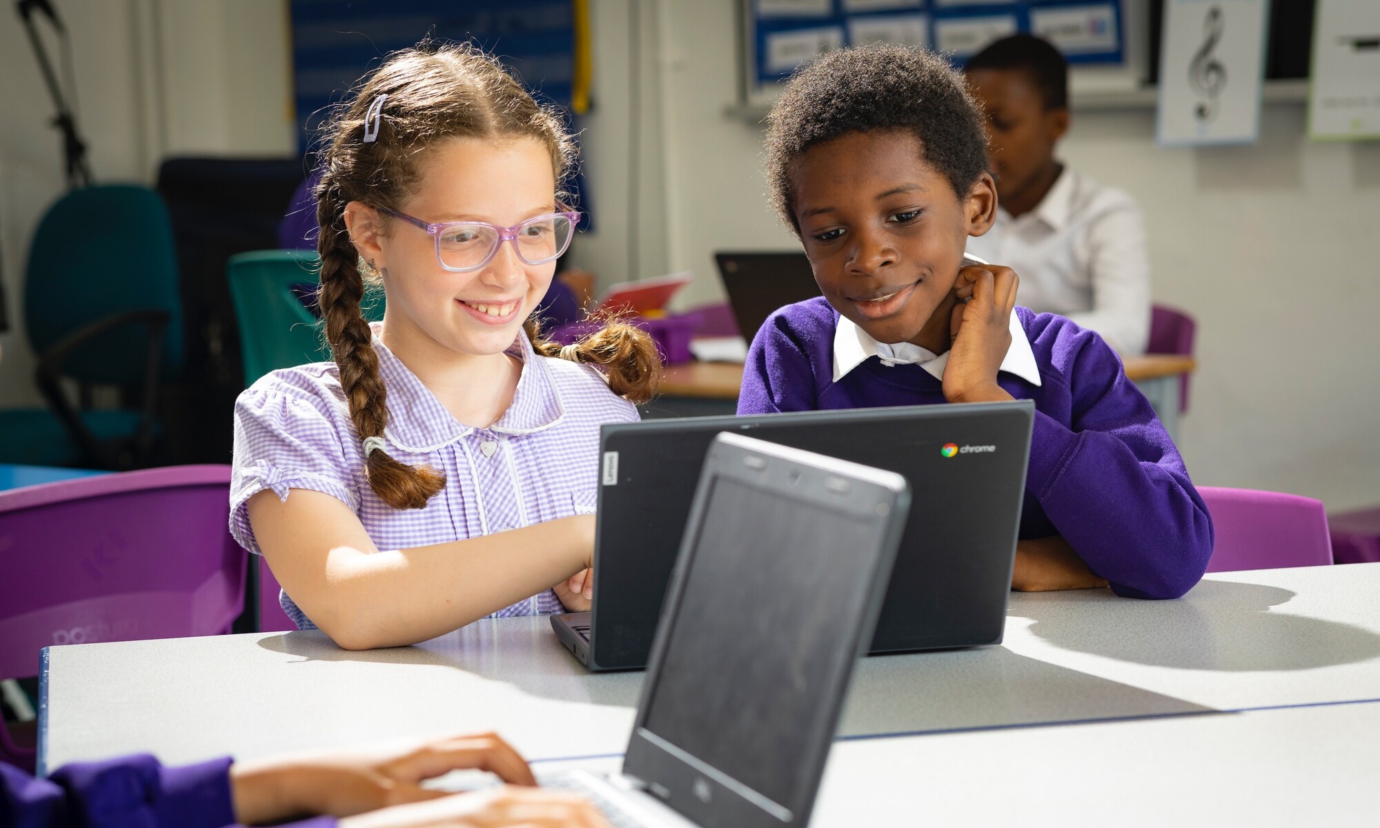 Westbridge Academy Image of Pupils using Laptops