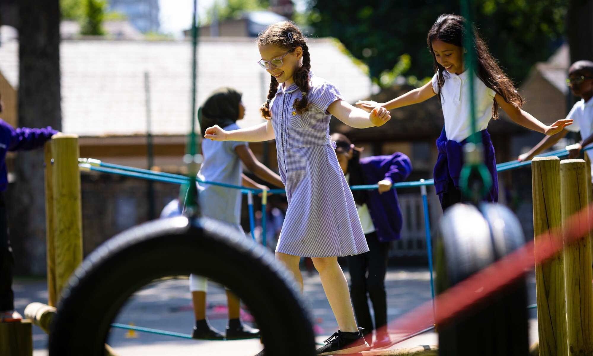 Westbridge Academy Image of Pupils in the School Playground